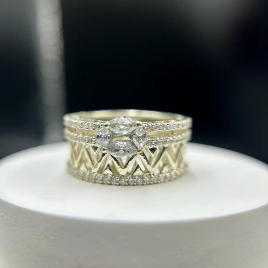 Chevron Eternity Silver Ring