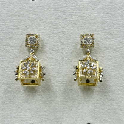 Geometric Cube Jhumka Earrings