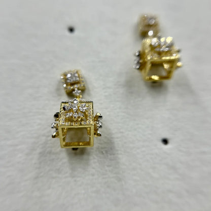 Geometric Cube Jhumka Earrings