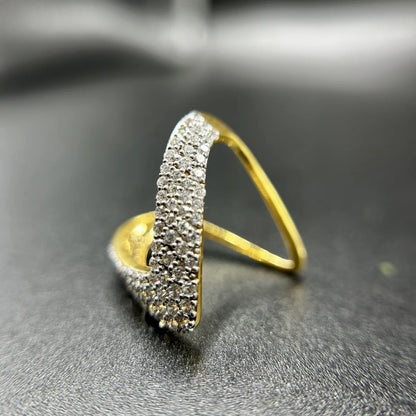 Aurora Double-V Pave Ring