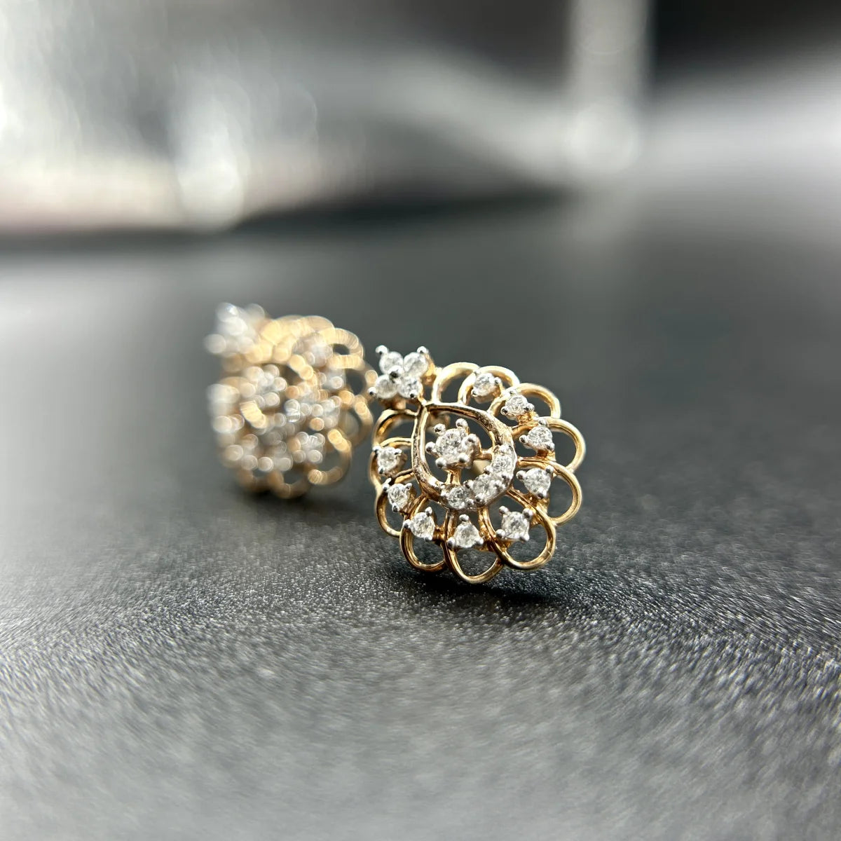 Rosette Spiral Stud Earrings