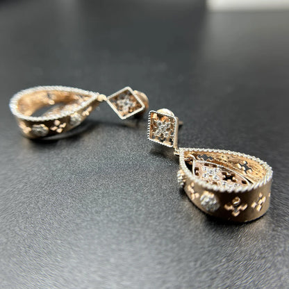 Floral Teardrop Lattice Earrings