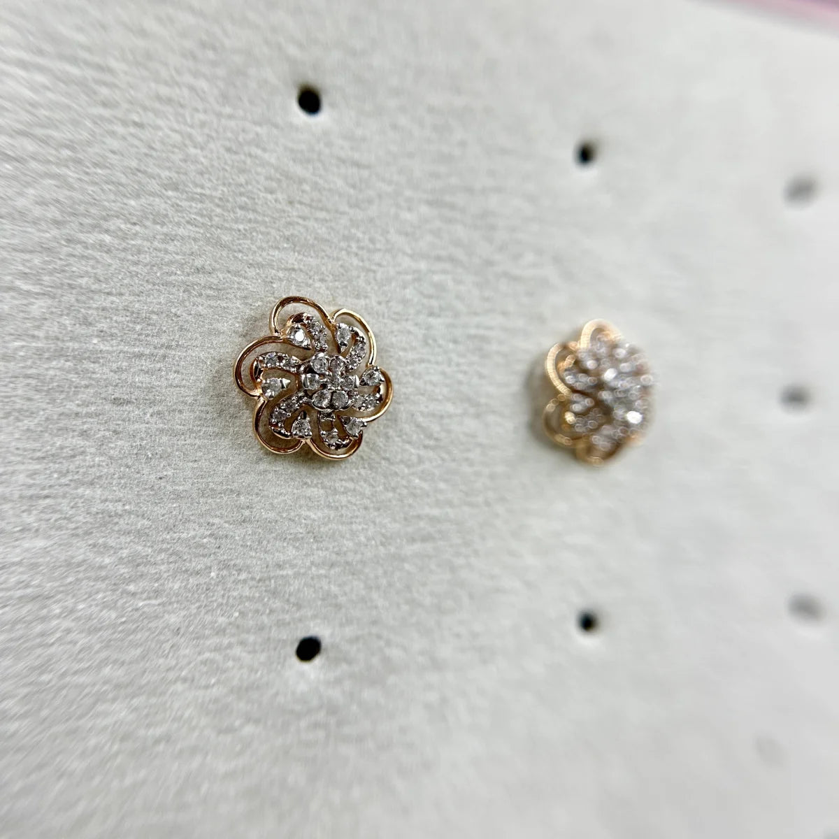 Floral Spiral Stud Earrings