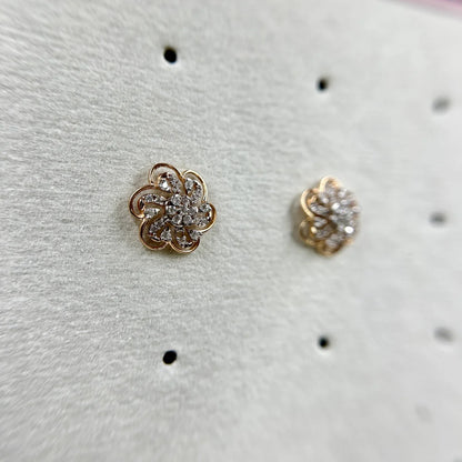 Floral Spiral Stud Earrings