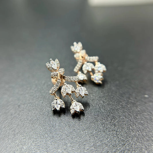 Blossom Vine Drop Stud Earrings