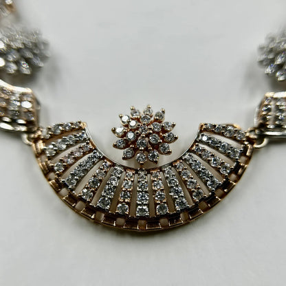 Radiant Crescent Floral Necklace