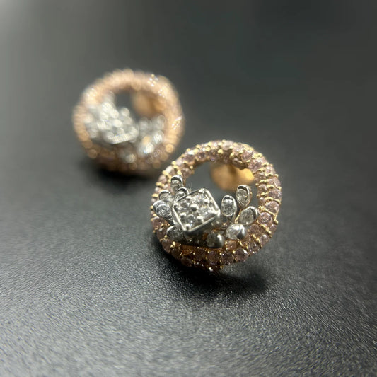 Dual Tone Loop Stud Earrings