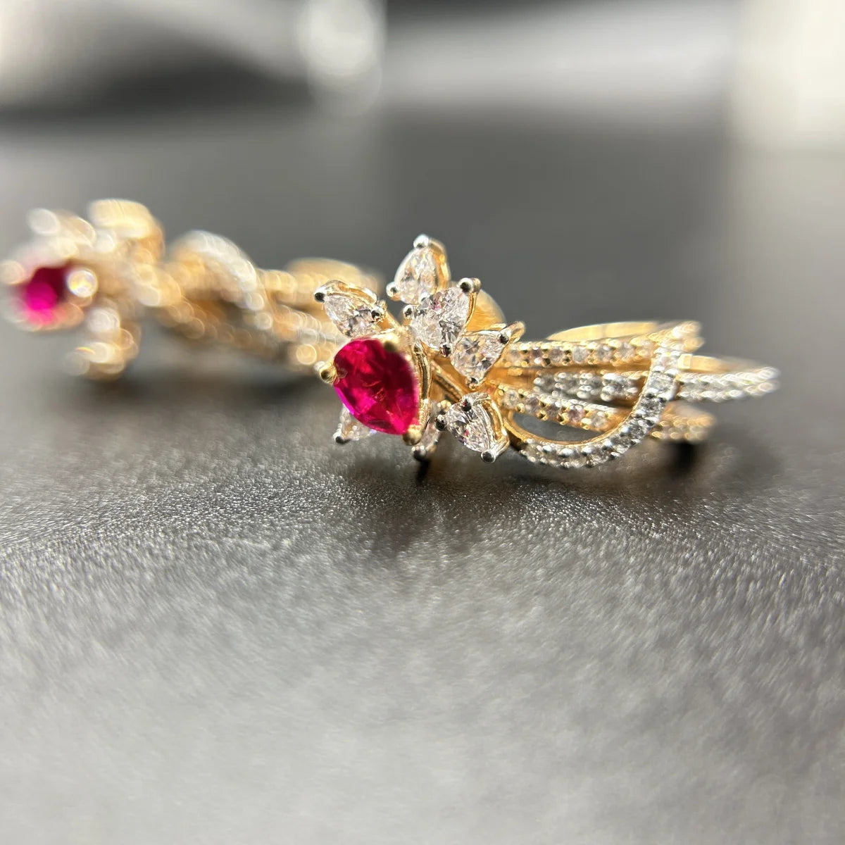 Ruby Floral Stud Earrings