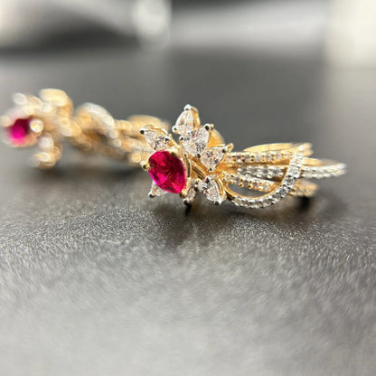 Ruby Floral Stud Earrings