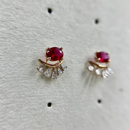 Ruby Accent Stud Earrings