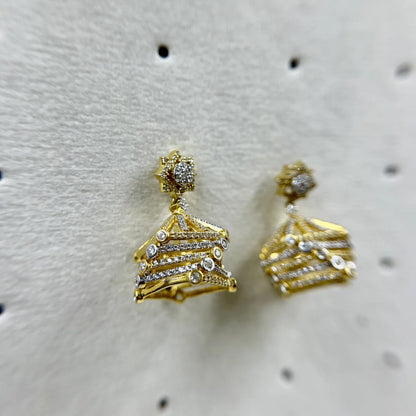 Architectural CZ Jhumka Earrings
