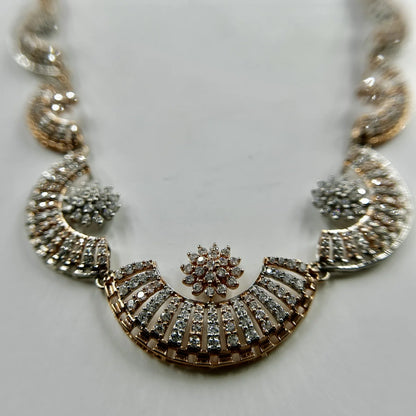 Radiant Crescent Floral Necklace