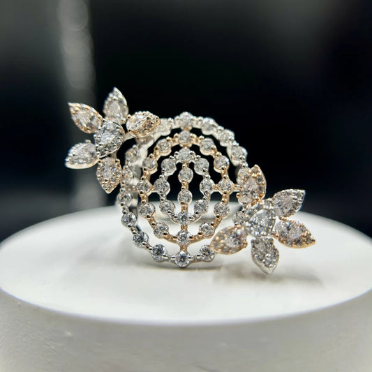 Floral Crown Silver Ring