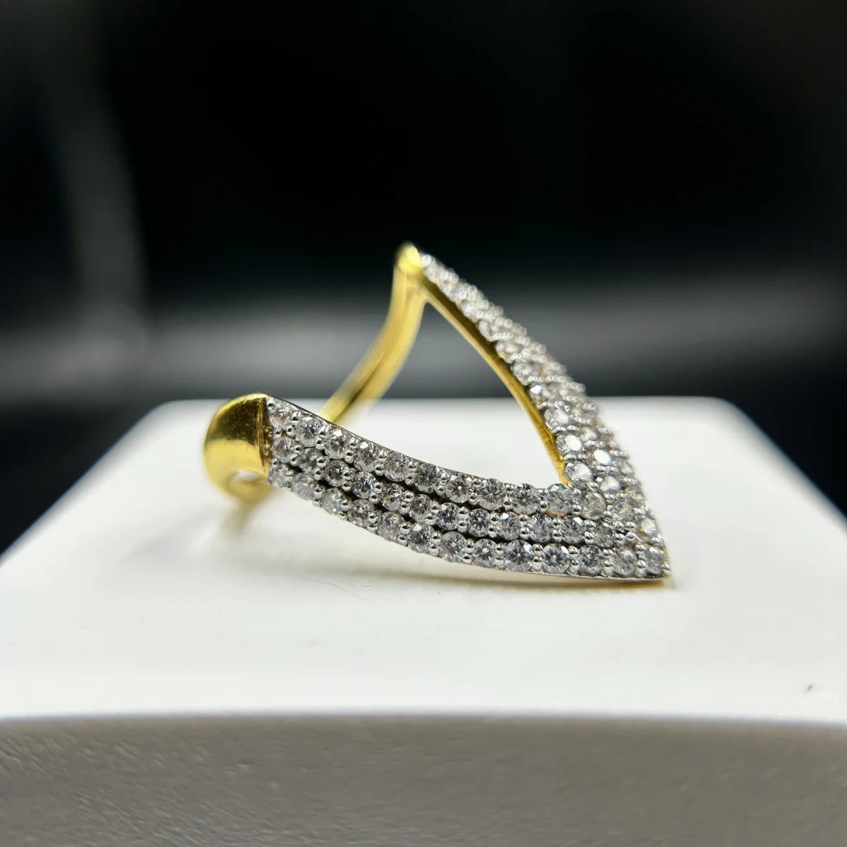 Radiant V-Frame Pave Ring