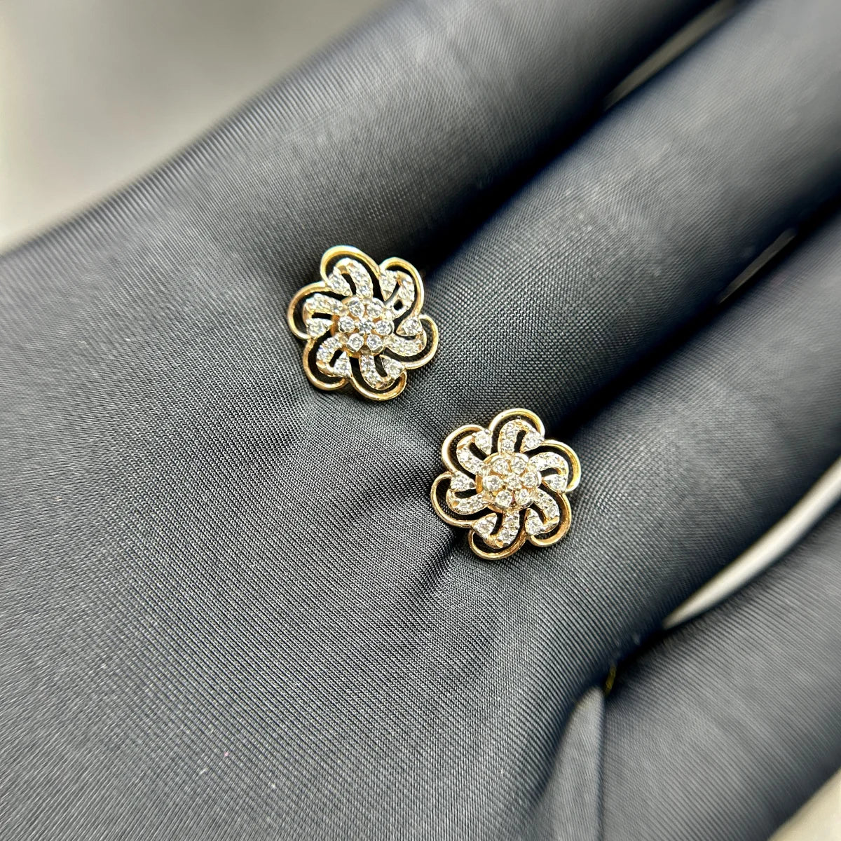 Floral Spiral Stud Earrings