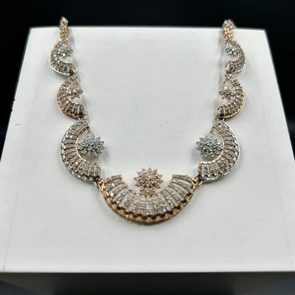 Radiant Crescent Floral Necklace