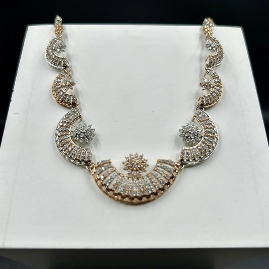 Radiant Crescent Floral Necklace