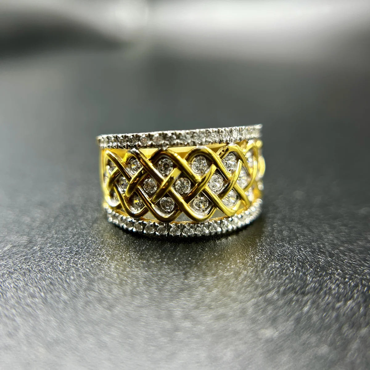 Vine Lattice Pave Ring