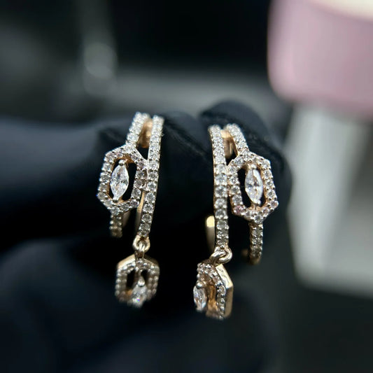 Geometric Dangle Hoop Earrings
