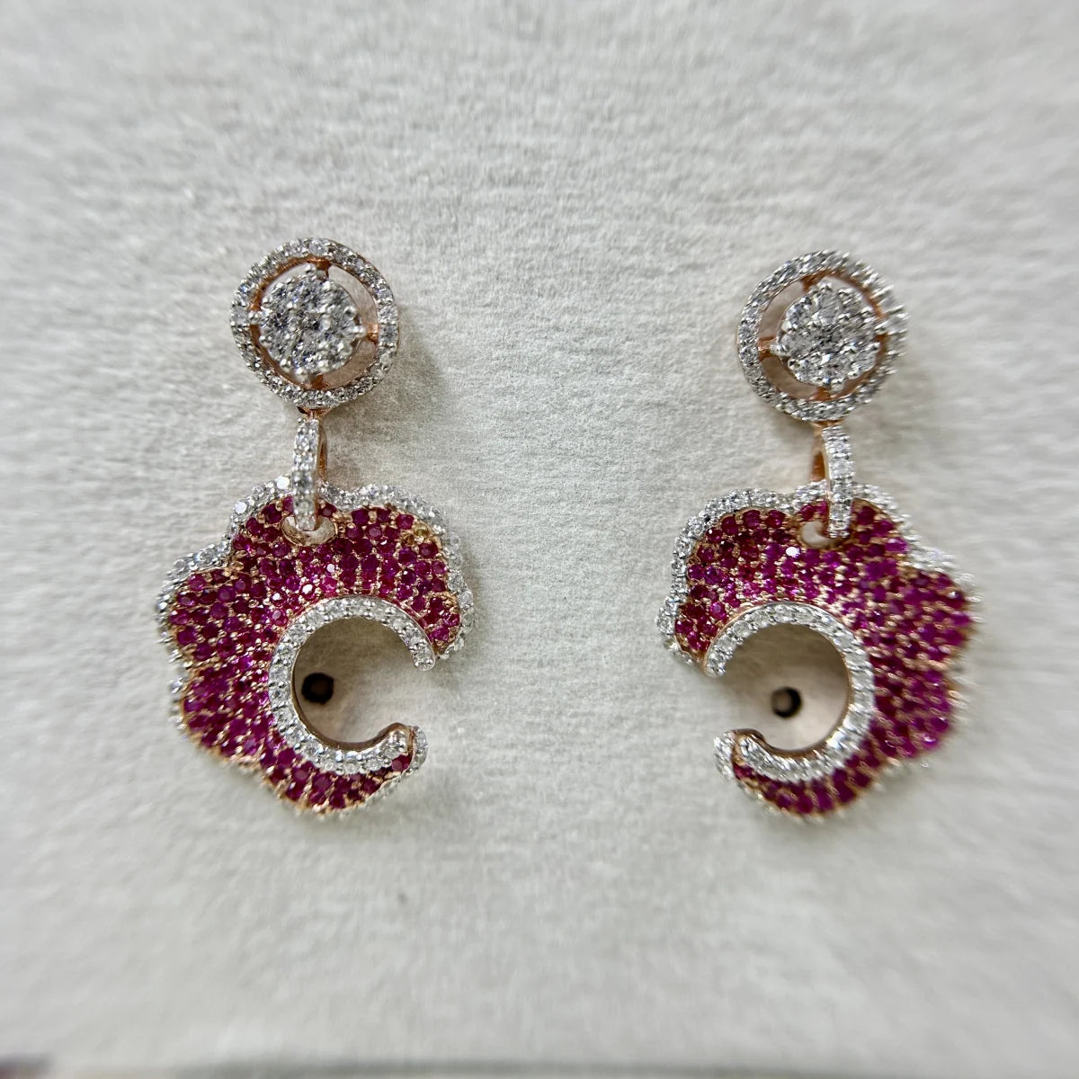 Floral Ruby Drop Earrings