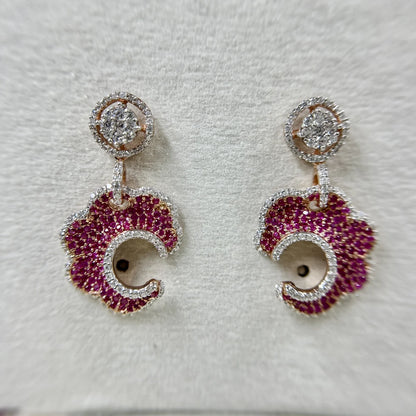 Floral Ruby Drop Earrings