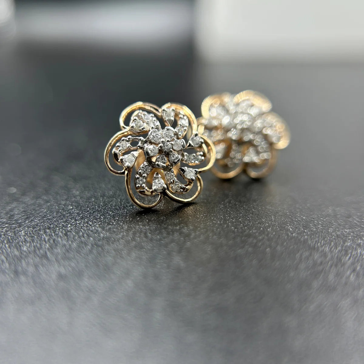 Floral Spiral Stud Earrings