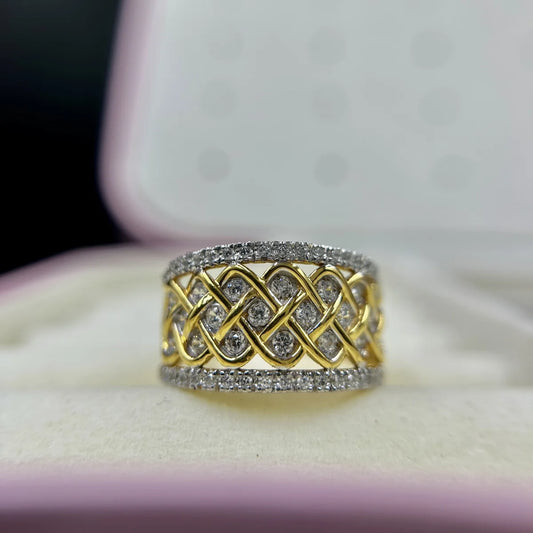 Vine Lattice Pave Ring