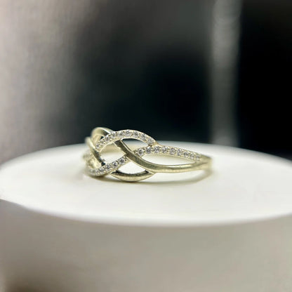 Infinity Criss-Cross CZ Ring