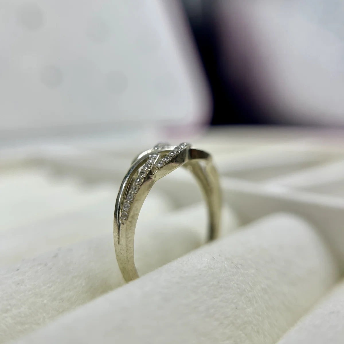 Infinity Criss-Cross CZ Ring