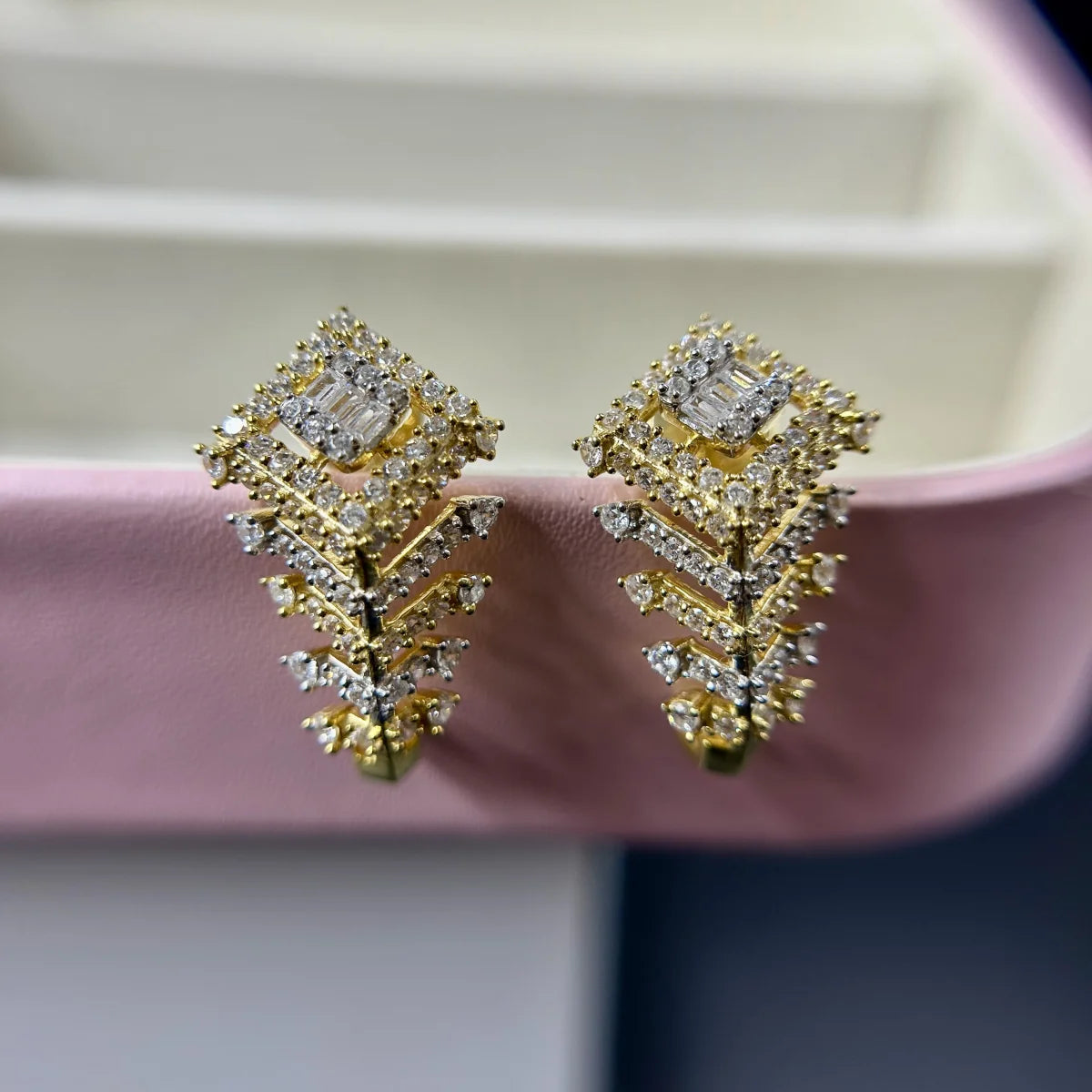 Layered Square Stud Earrings