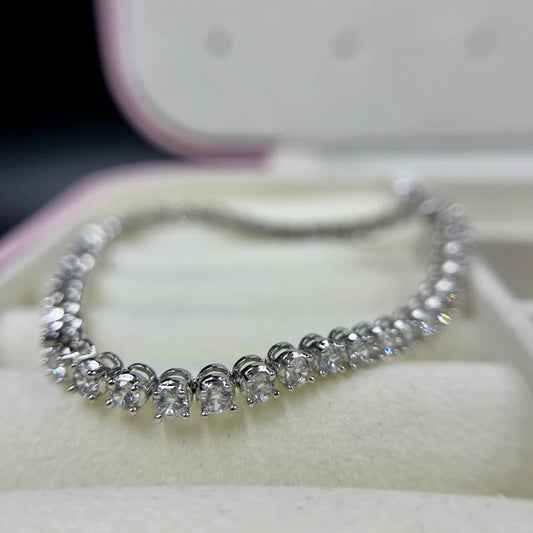 Minimal Bar CZ Silver Bracelet