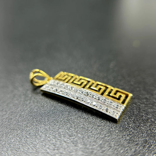 Greek Key Sparkle Bar Pendant