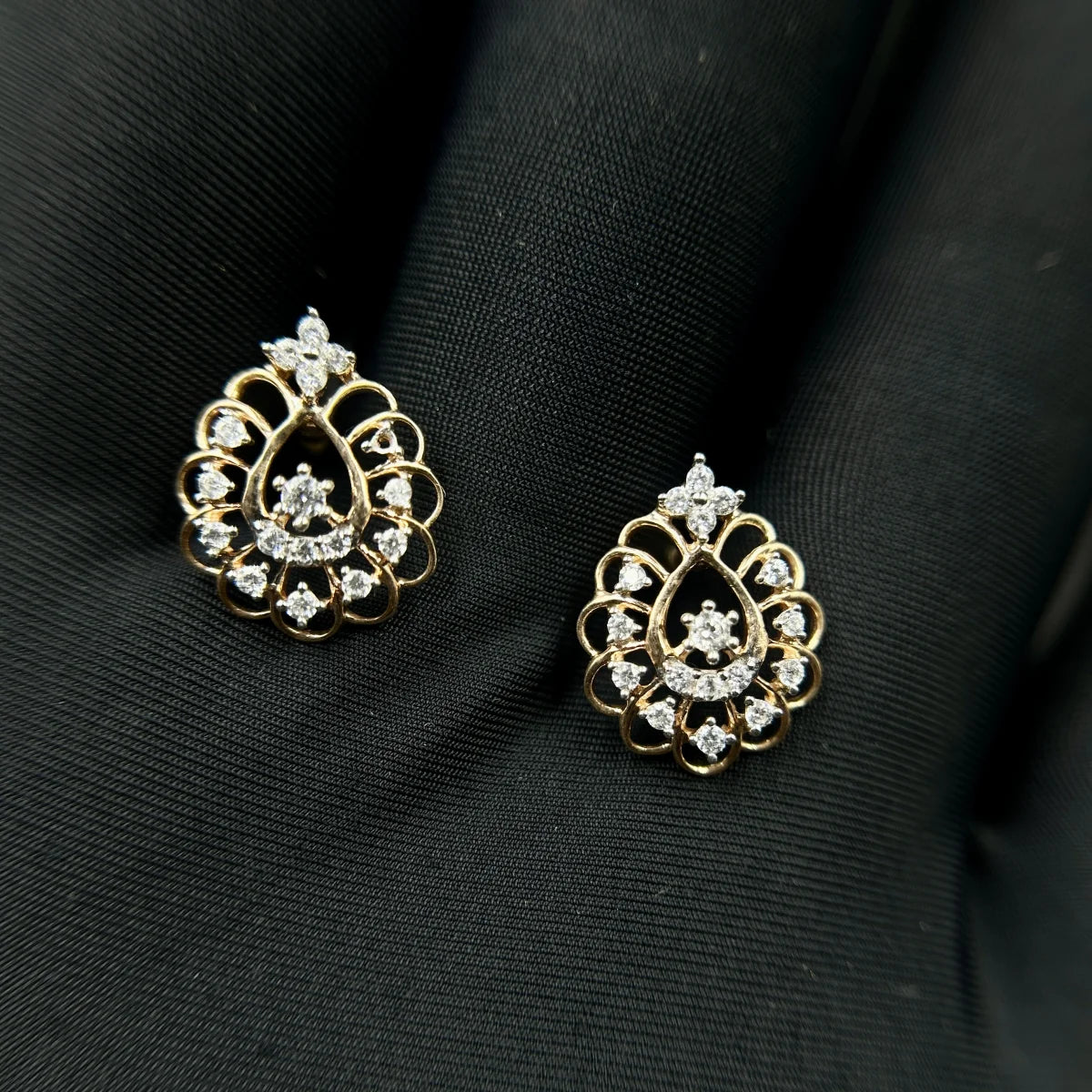 Rosette Spiral Stud Earrings