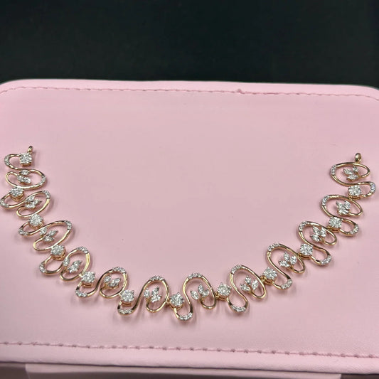 Modern Swirl CZ Necklace (Chain included)