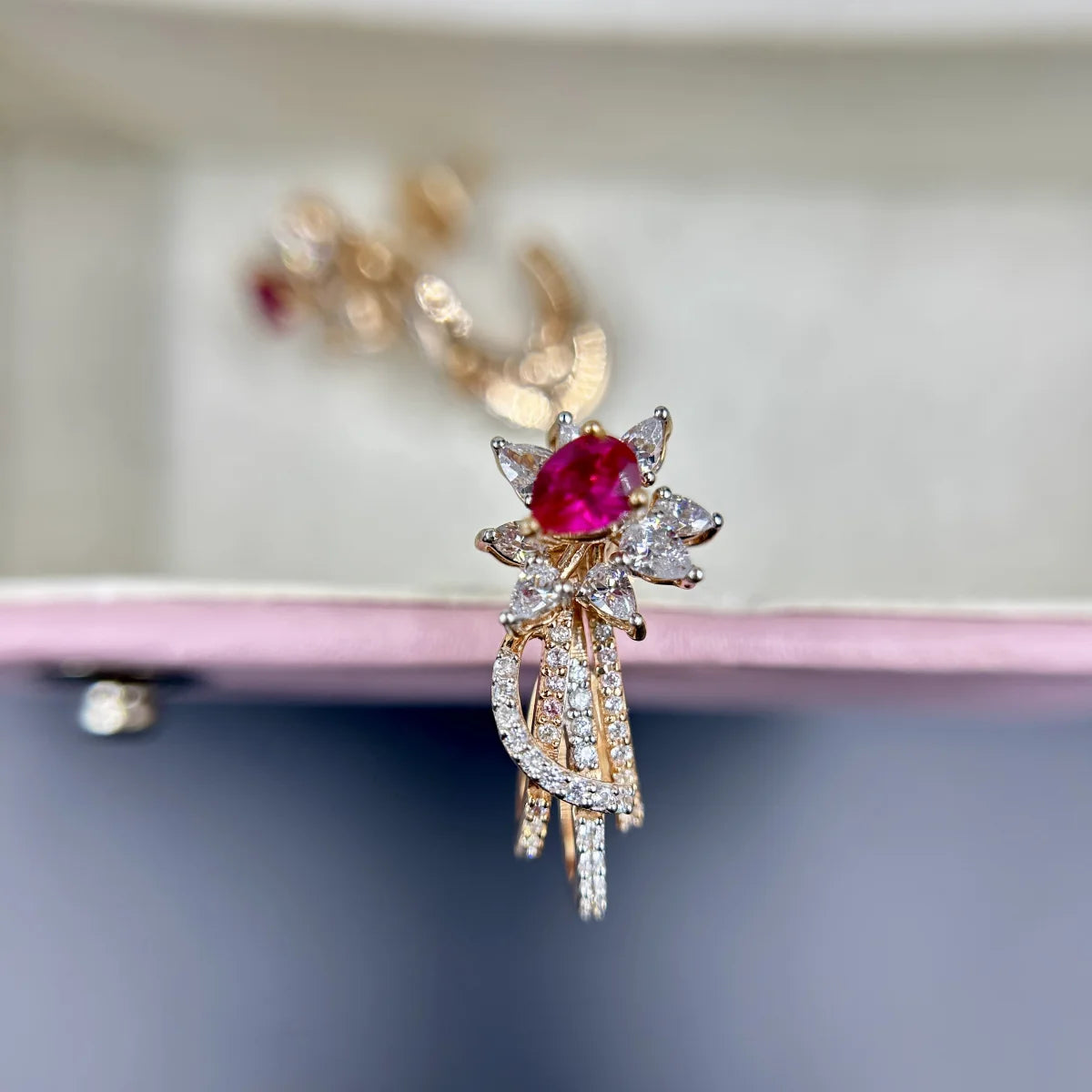 Ruby Floral Stud Earrings