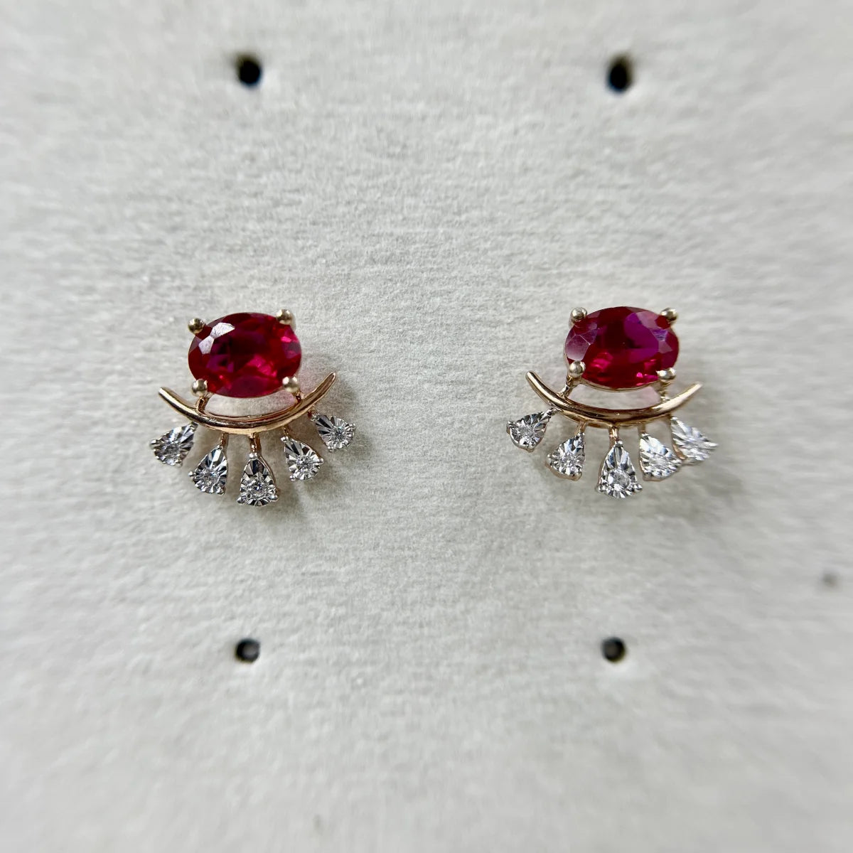 Ruby Accent Stud Earrings