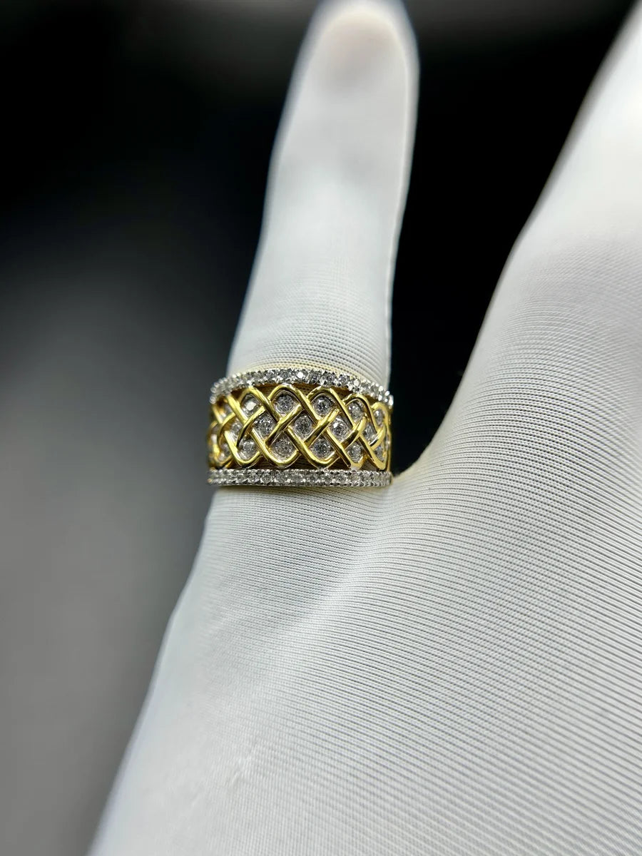 Vine Lattice Pave Ring
