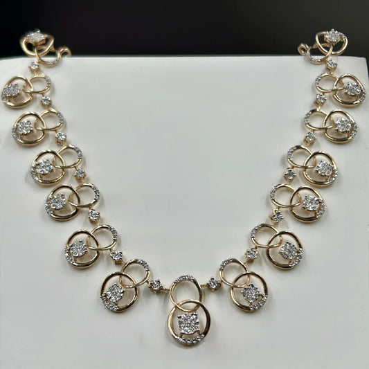 Interlocked Halo Circle Necklace (Chain included)