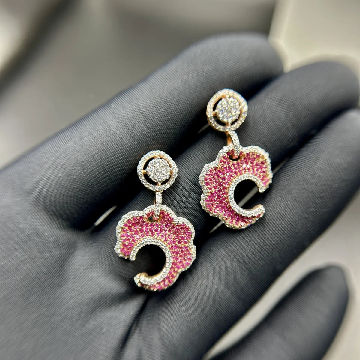 Floral Ruby Drop Earrings