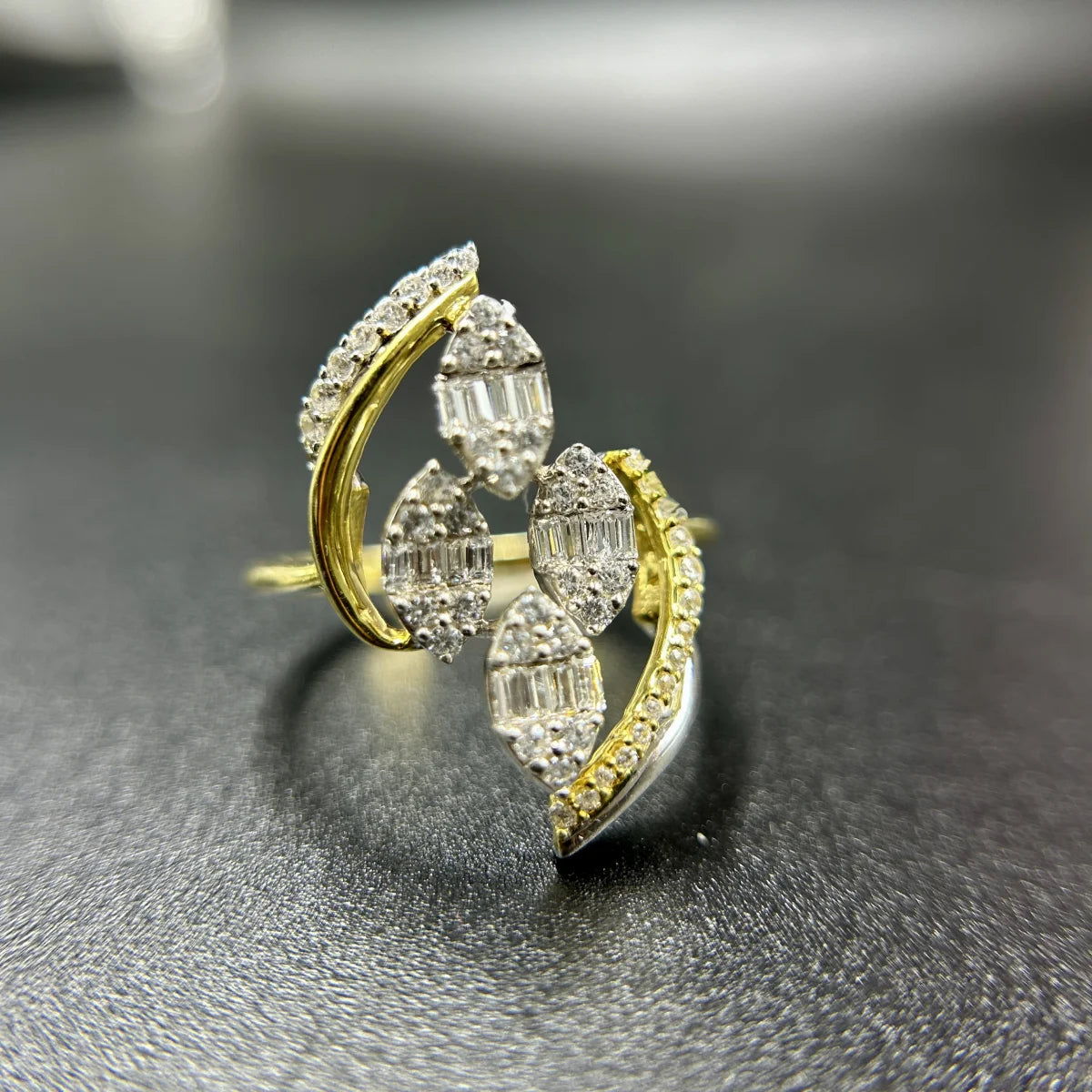 Leaf Cluster Open Ring