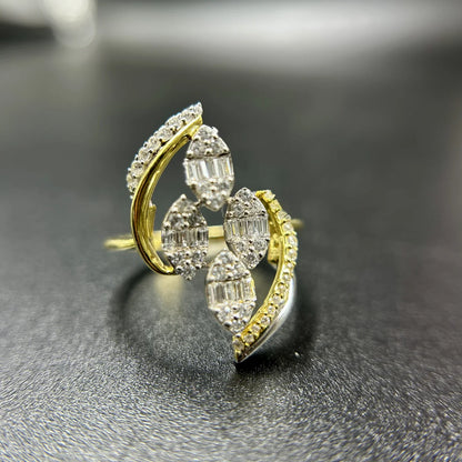 Leaf Cluster Open Ring
