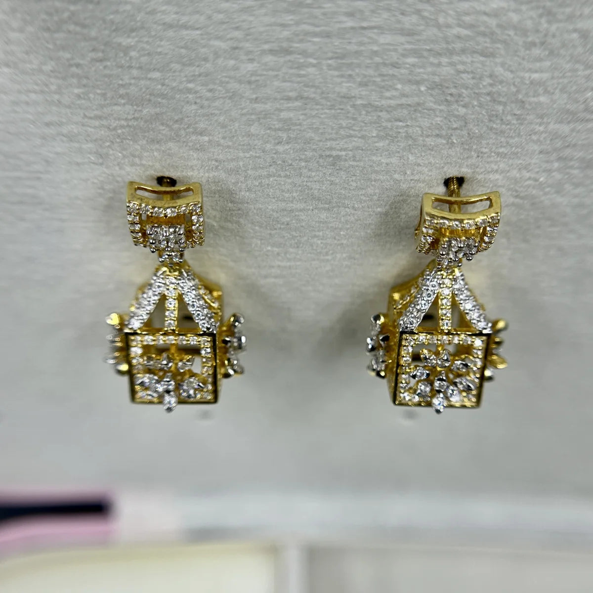 Geometric Cube Jhumka Earrings