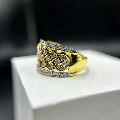 Vine Lattice Pave Ring