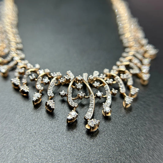 Diamond Vine Drop Necklace
