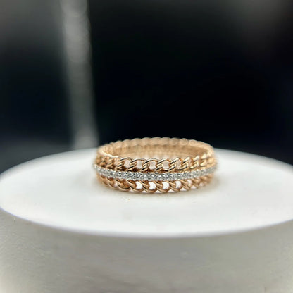 Chain Band CZ Ring