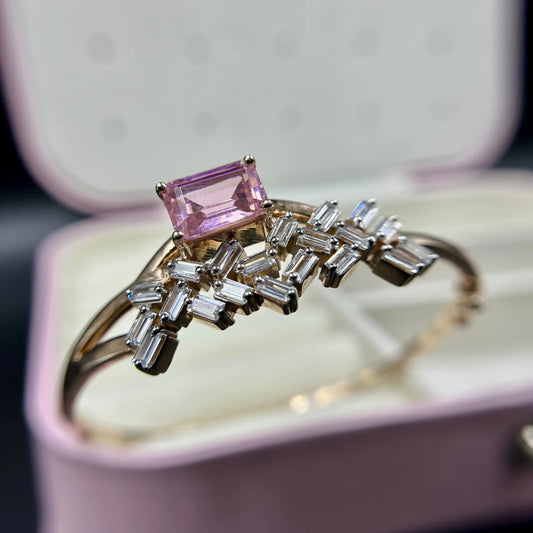 Floral Link CZ Silver Bracelet