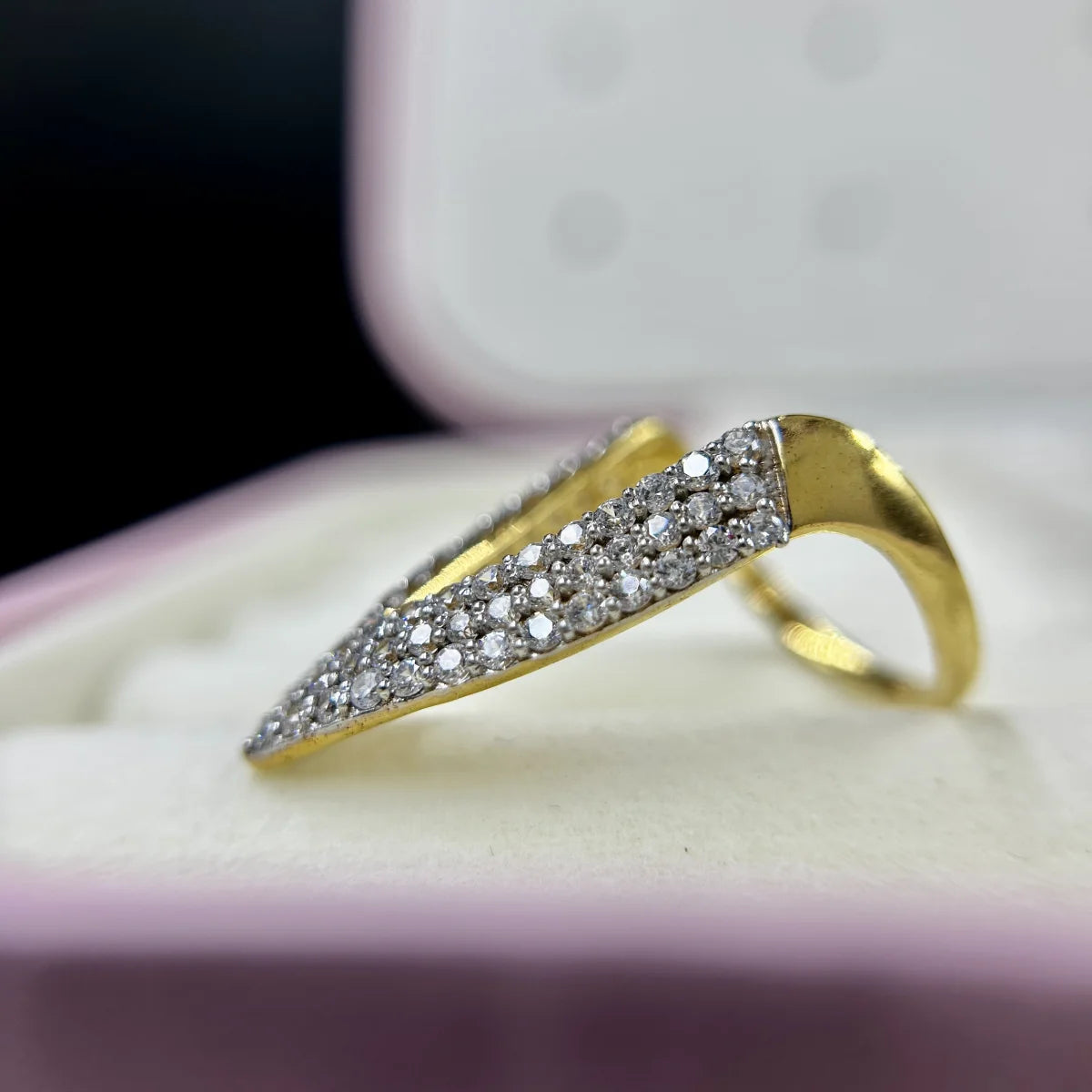 Radiant V-Frame Pave Ring