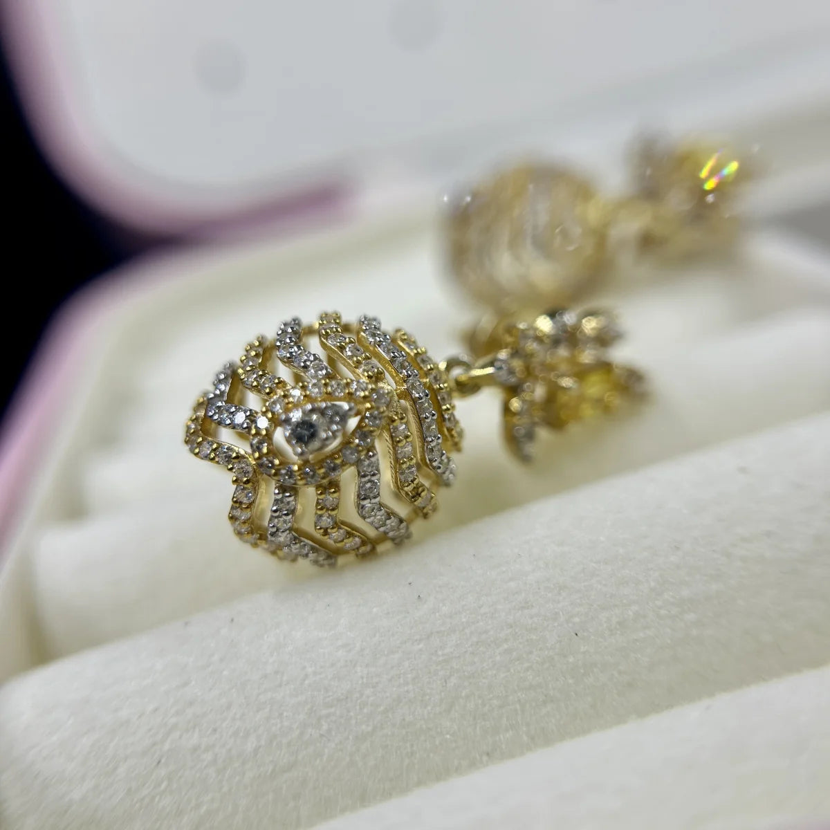 Floral Sphere Drop Earrings