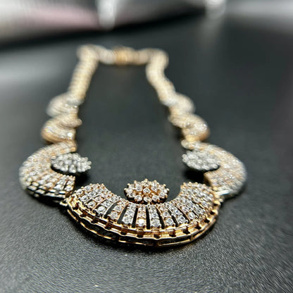 Radiant Crescent Floral Necklace