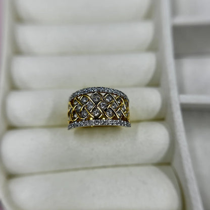 Vine Lattice Pave Ring